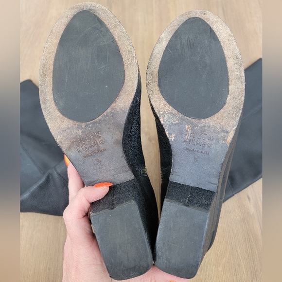 Eileen Fisher women's Ivy leather motorcycle boots, size 9 - Picture 7 of 11